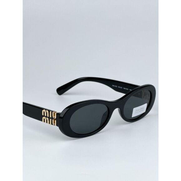 NEW Miu Miu MU06ZS 1AB5S0 Black Dark Grey Oval Unisex Sunglasses MU 06ZS main image 4